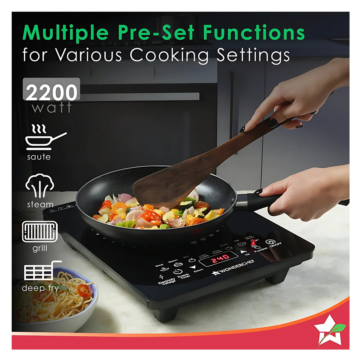 Wonderchef Swift Induction Cooktop 2200 W - Black_3