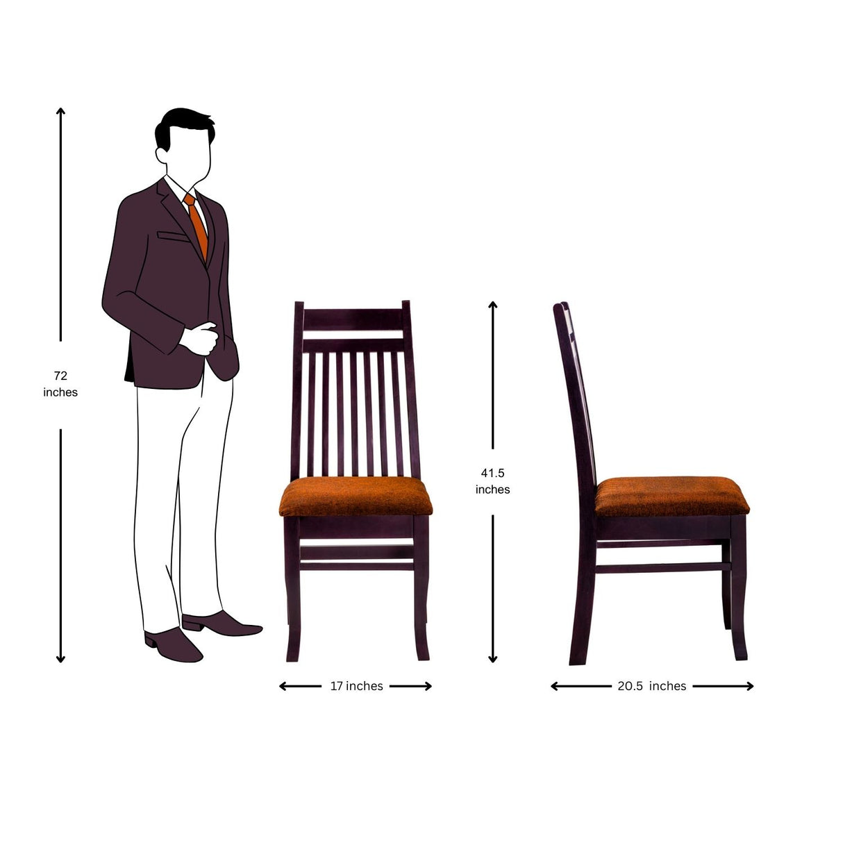 Yara Contemporary Dining Chair - Light Walnut Finish_5