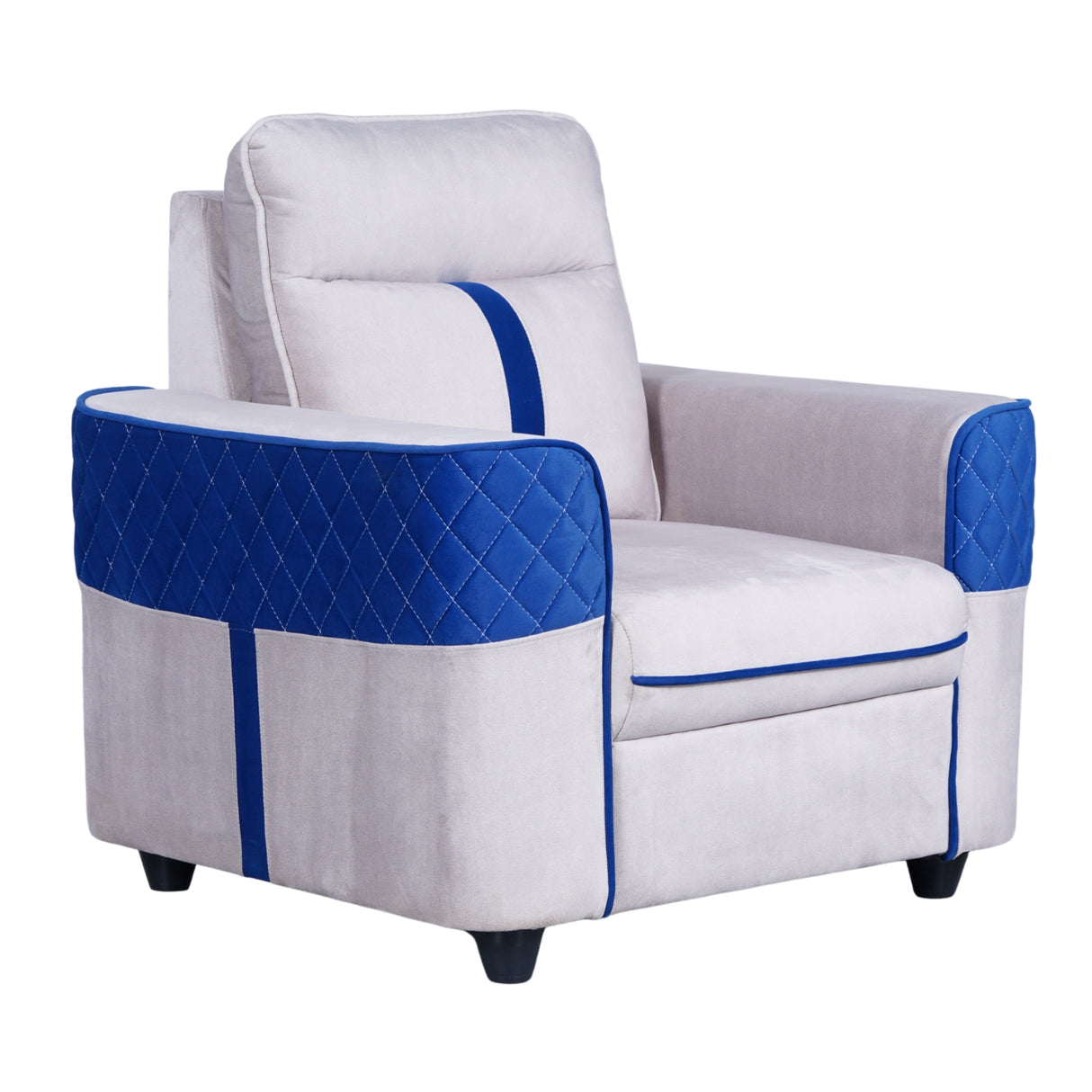York Comfort Fabric Sofa (3+1+1-Seater) - Light Grey