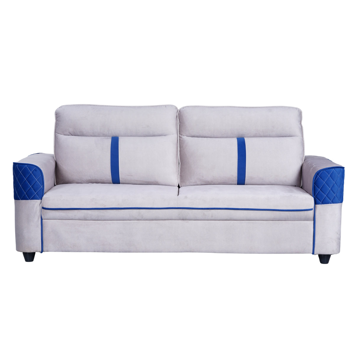 York Comfort Fabric Sofa (3+1+1-Seater) - Light Grey