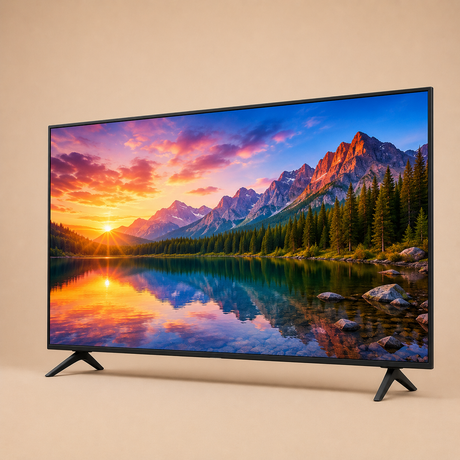 Smart TV with slim bezel and vivid display.