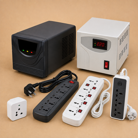 Stabilizers and surge protectors for electrical safety.