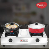 Pigeon Maxima 12312  2Burner Stainless Steel LPG Gas Stove – Silver