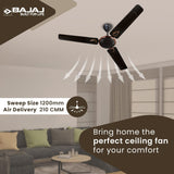 Bajaj Edge Ceiling Fan 251401EE HS NEO DECO EE 1200 mm - Choco Brown
