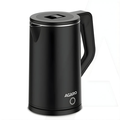 AGARO 33897 Elegant Double-Layered Stainless Steel Inner Body Electric Kettle 1.8 L – Black_1