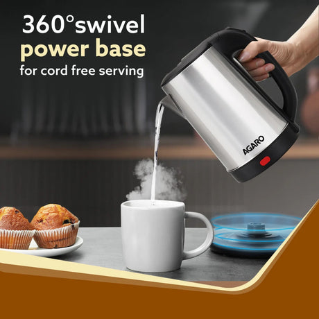 AGARO 34207 Sonnet 1500 W Stainless Steel Body Electric Kettle 1.5 L – Silver_2
