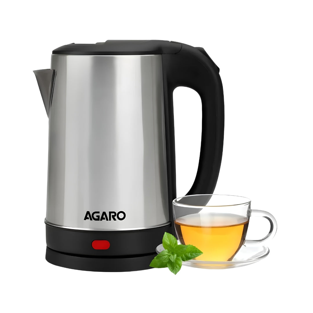 AGARO 34207 Sonnet 1500 W Stainless Steel Body Electric Kettle 1.5 L – Silver_Front View