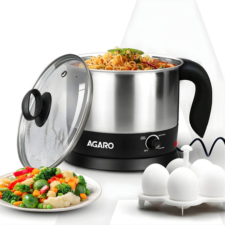 AGARO Esteem 33333 Multi-Use Stainless Steel 600 W Electric Kettle 1.2 L – Silver_1