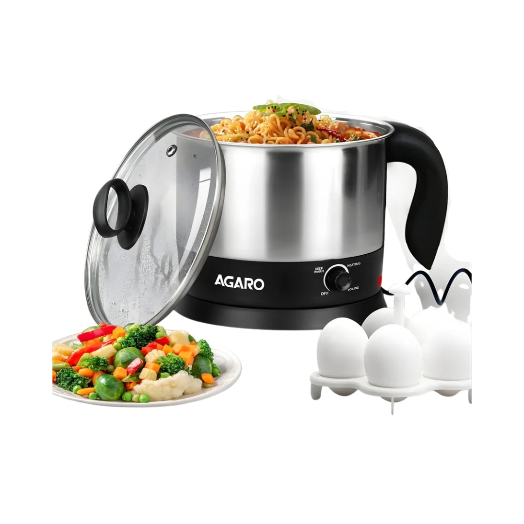 AGARO Esteem 33333 Multi-Use Stainless Steel 600 W Electric Kettle 1.2 L – Silver