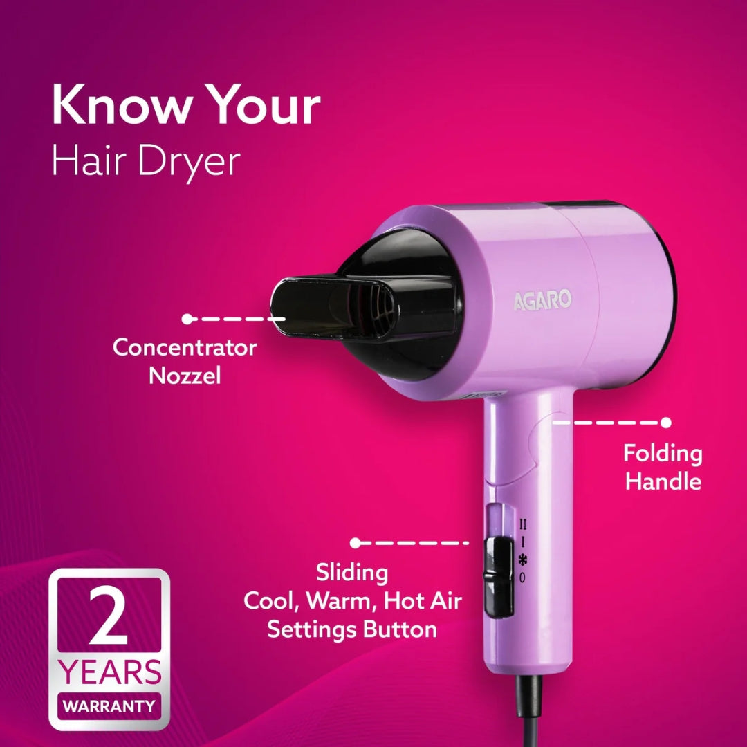 AGARO HD121E HAIR DRYER WITH 1100 WATTS 337694