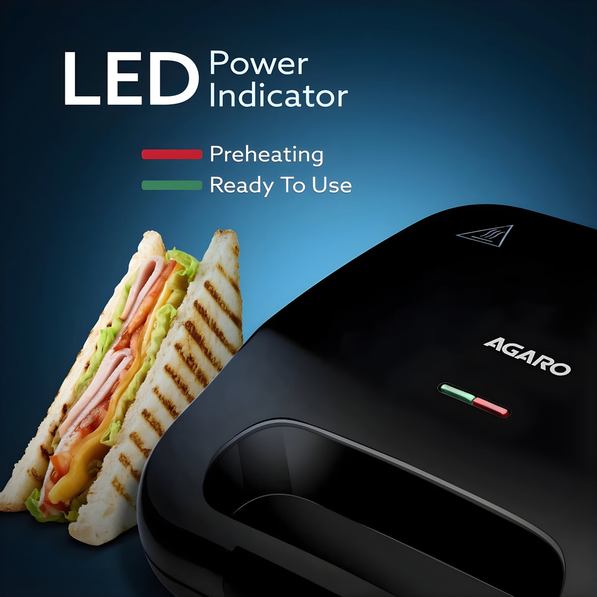AGARO  Primo 34337  750 W  Sandwich Maker - Black_5