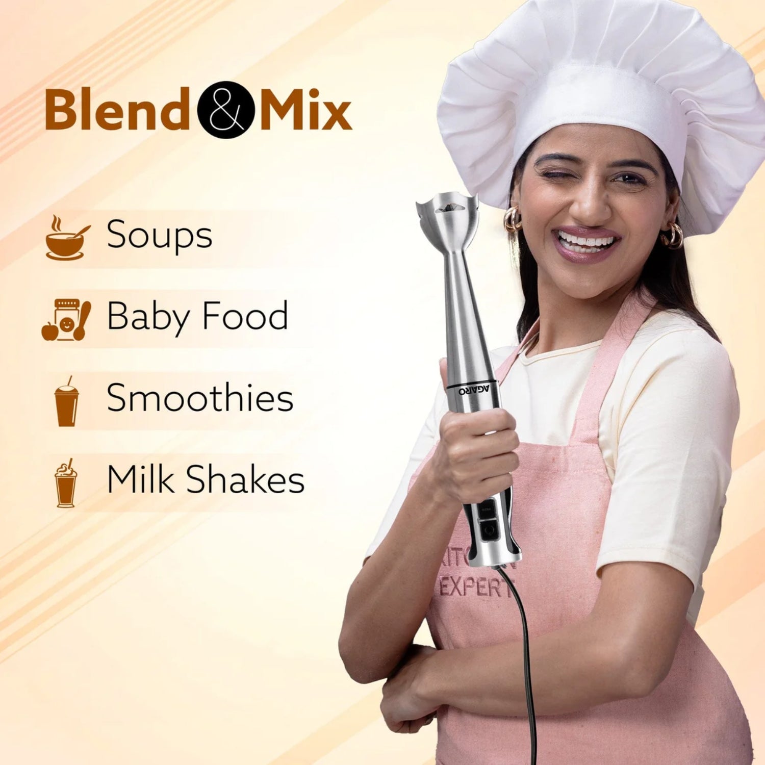 AGARO Regency 34001 600W Variable Speed Hand Blender – Silver_5