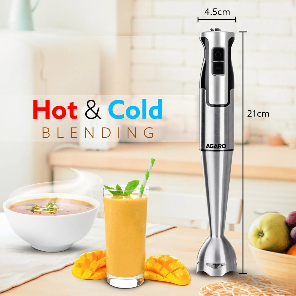 AGARO Regency 34001 600W Variable Speed Hand Blender – Silver_6