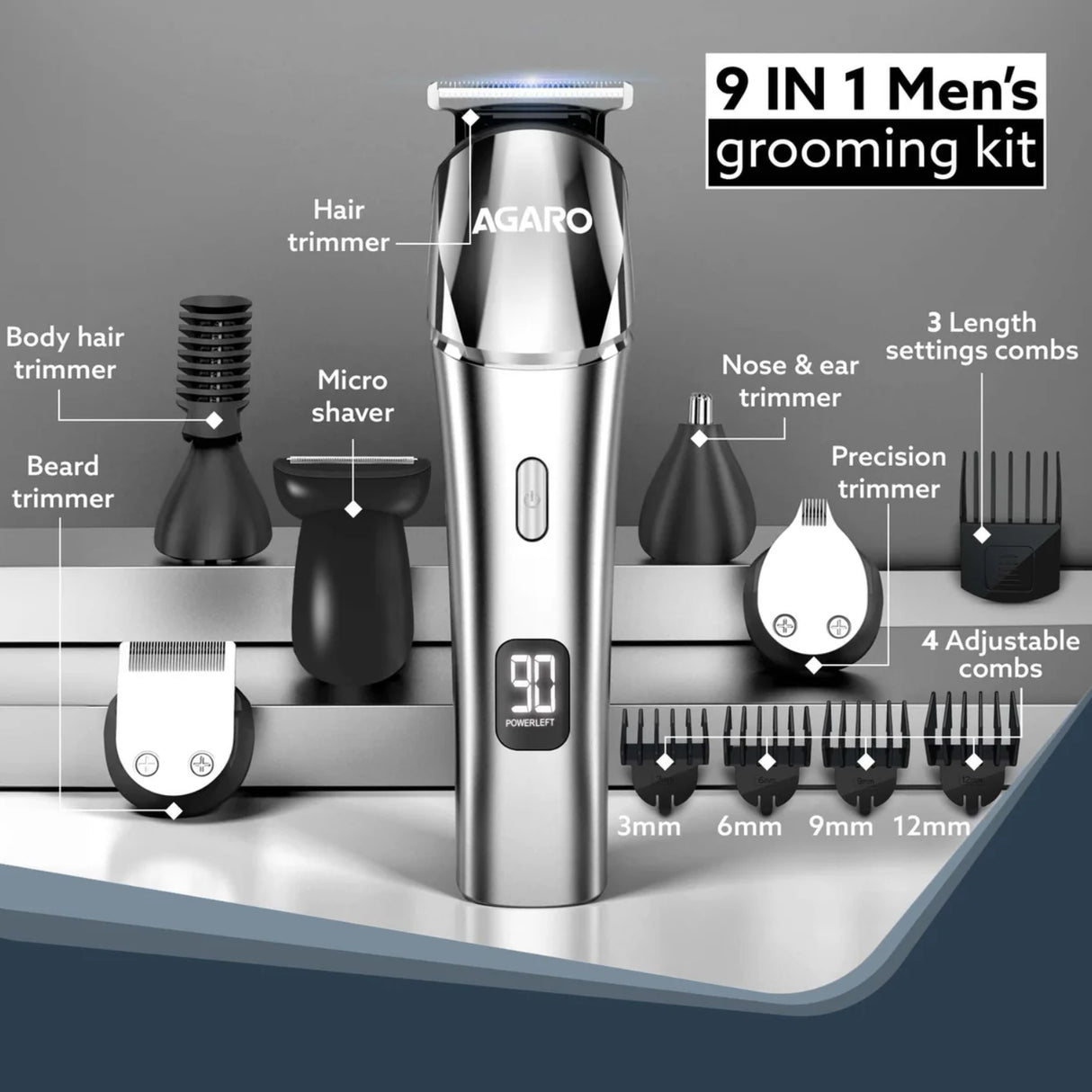 Agaro 34187 Multi Usage Trimmer - Black_2