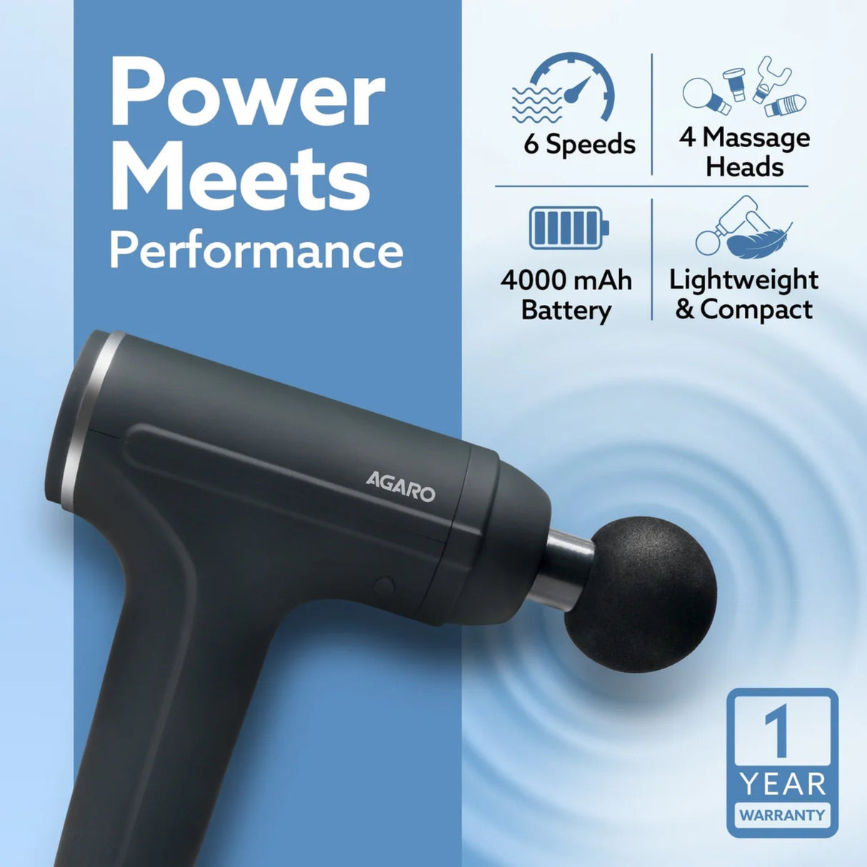 Agaro AG Galaxy Body Massager 25 Watts - Black_4