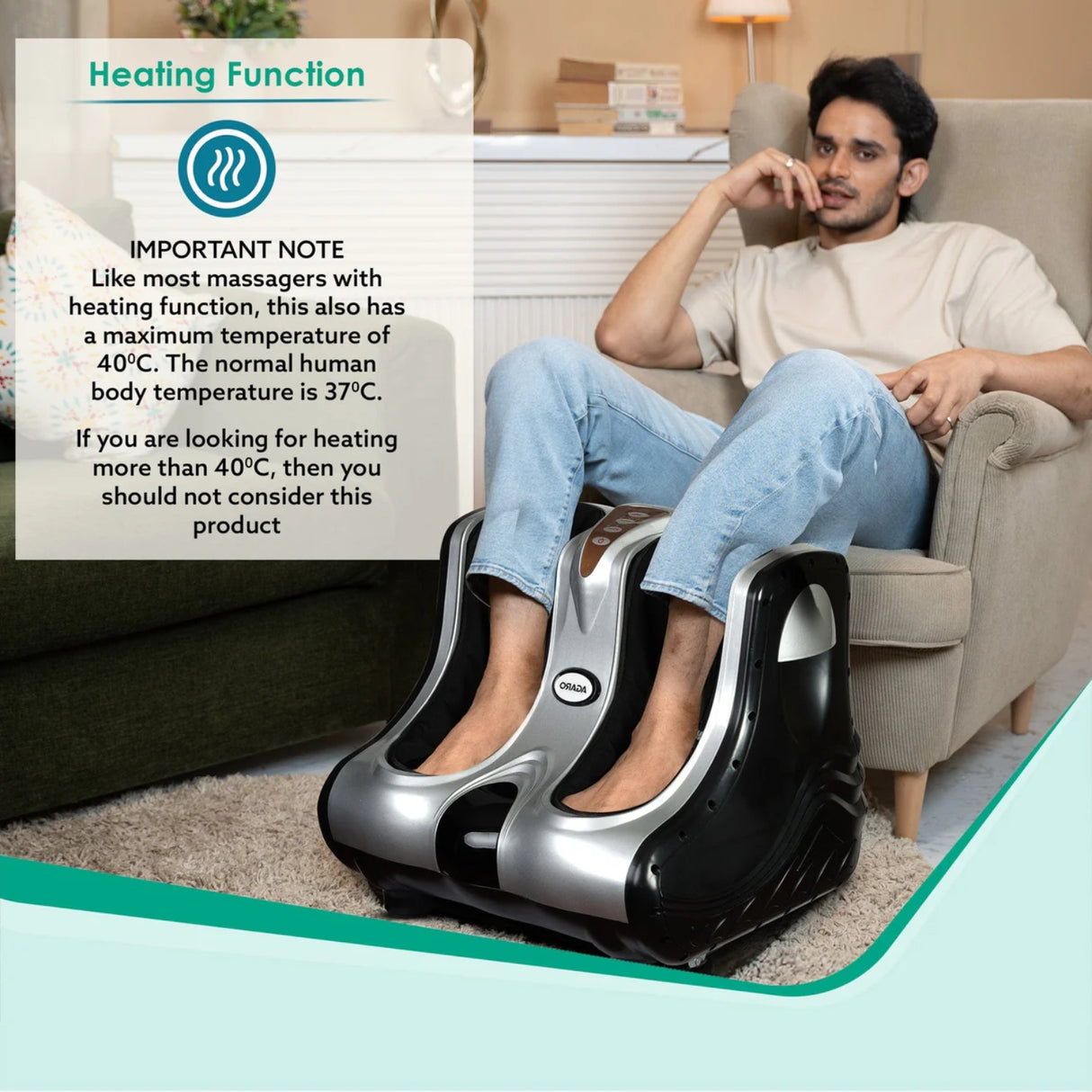 Agaro Amaze Leg Massager 80 Watts - Black_3