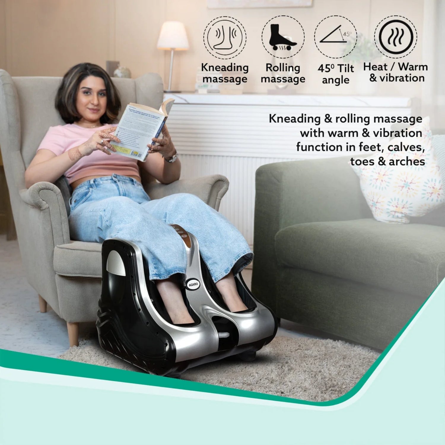Agaro Amaze Leg Massager 80 Watts - Black_6