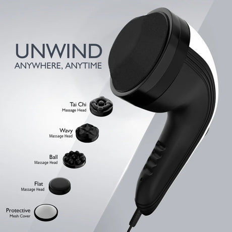 Agaro Atomplushandheld Body Massager 28 Watts - White and Black_2