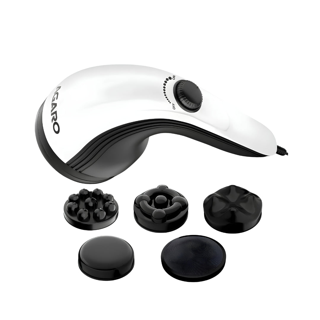 Agaro Atomplushandheld Body Massager 28 Watts - White and Black_Frontview