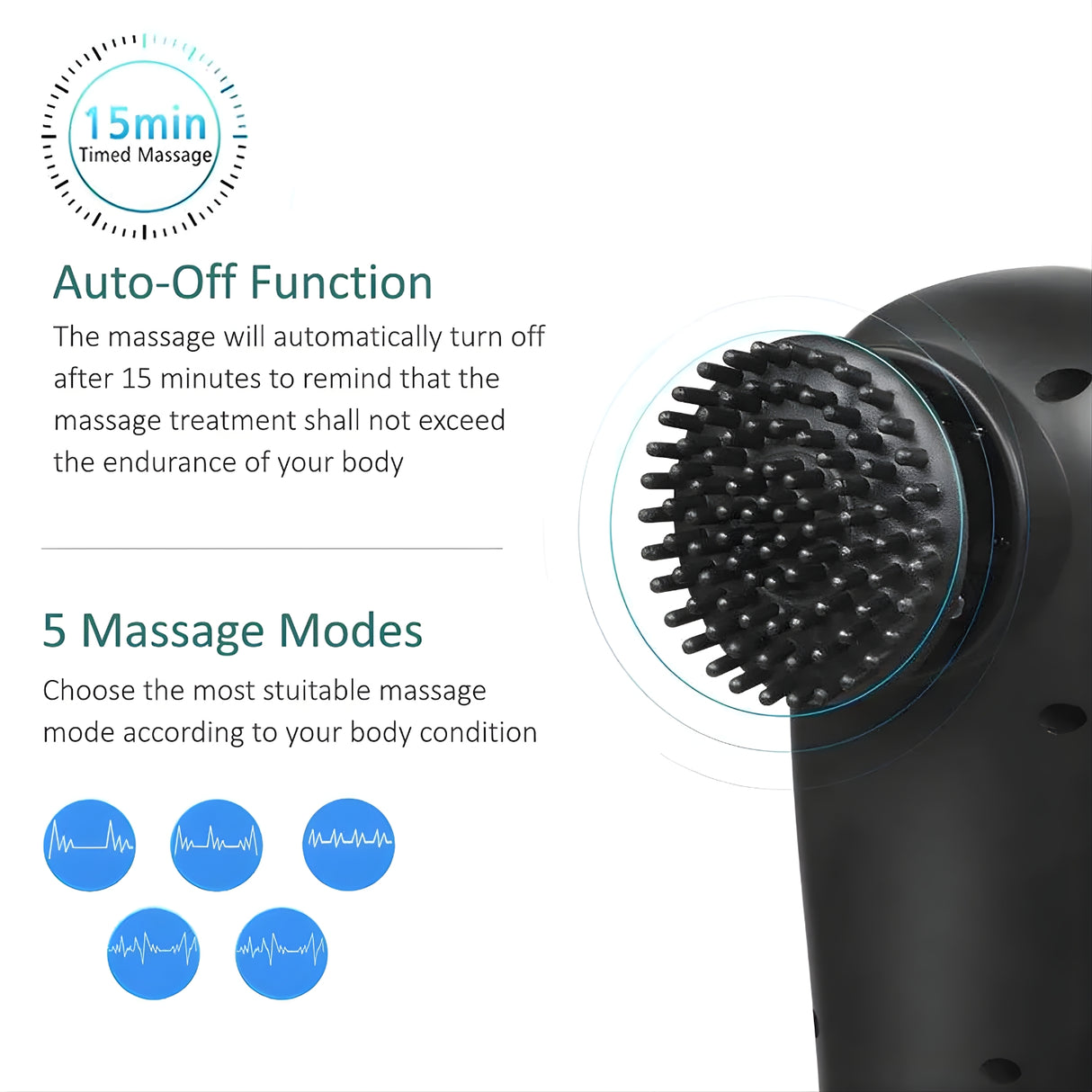 Agaro Comfort Handheld Body Massager 30 Watts - Black_5