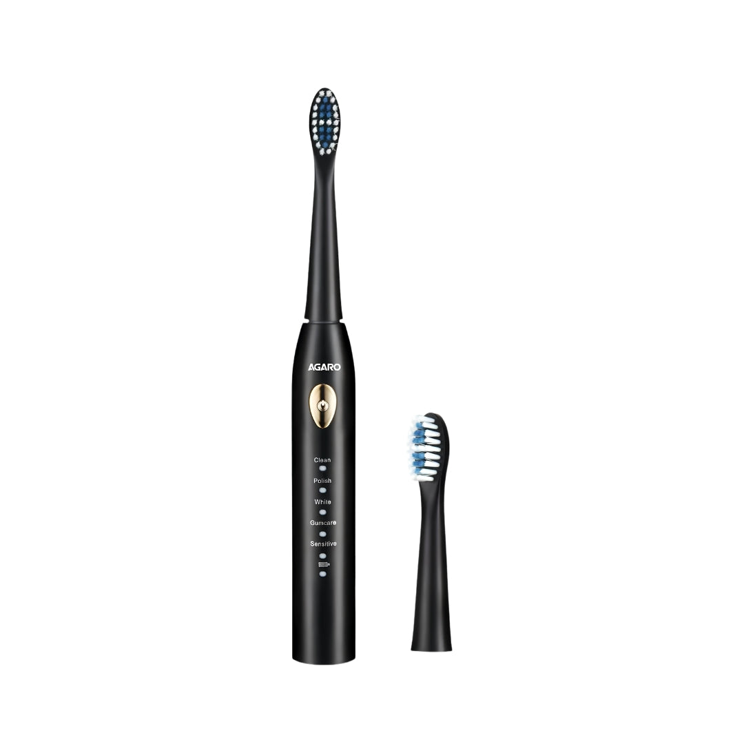 Agaro Cosmic Lite Electric Tooth Brush with 5 Modes - Black_Front View