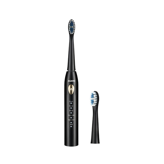 Agaro Cosmic Lite Electric Tooth Brush with 5 Modes - Black_Front View