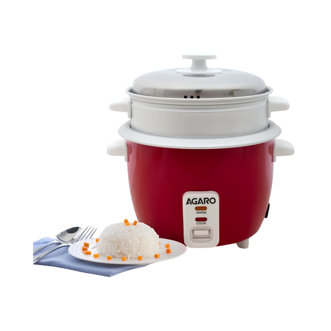 Agaro Elegant 33957 Electric Rice Cooker 1 L - Red_Front View