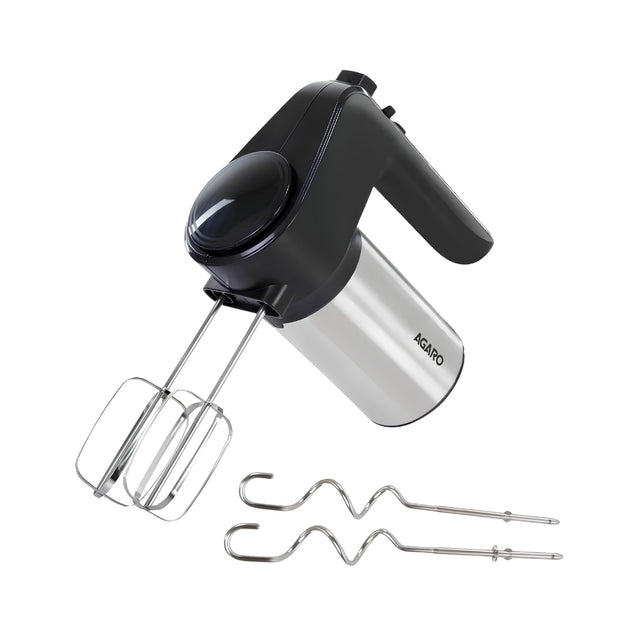Agaro Elegant Hand Mixer 300 Watts - Silver and Black_Front View