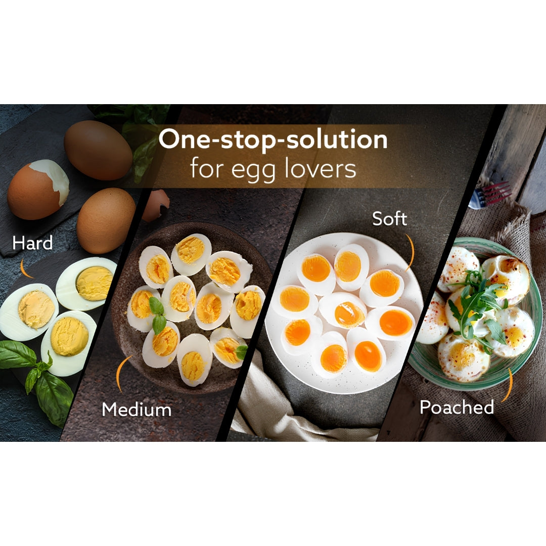 Agaro Grand Egg Poacher with 3 Modes 8 Eggs - Black and Silver_Feature_8