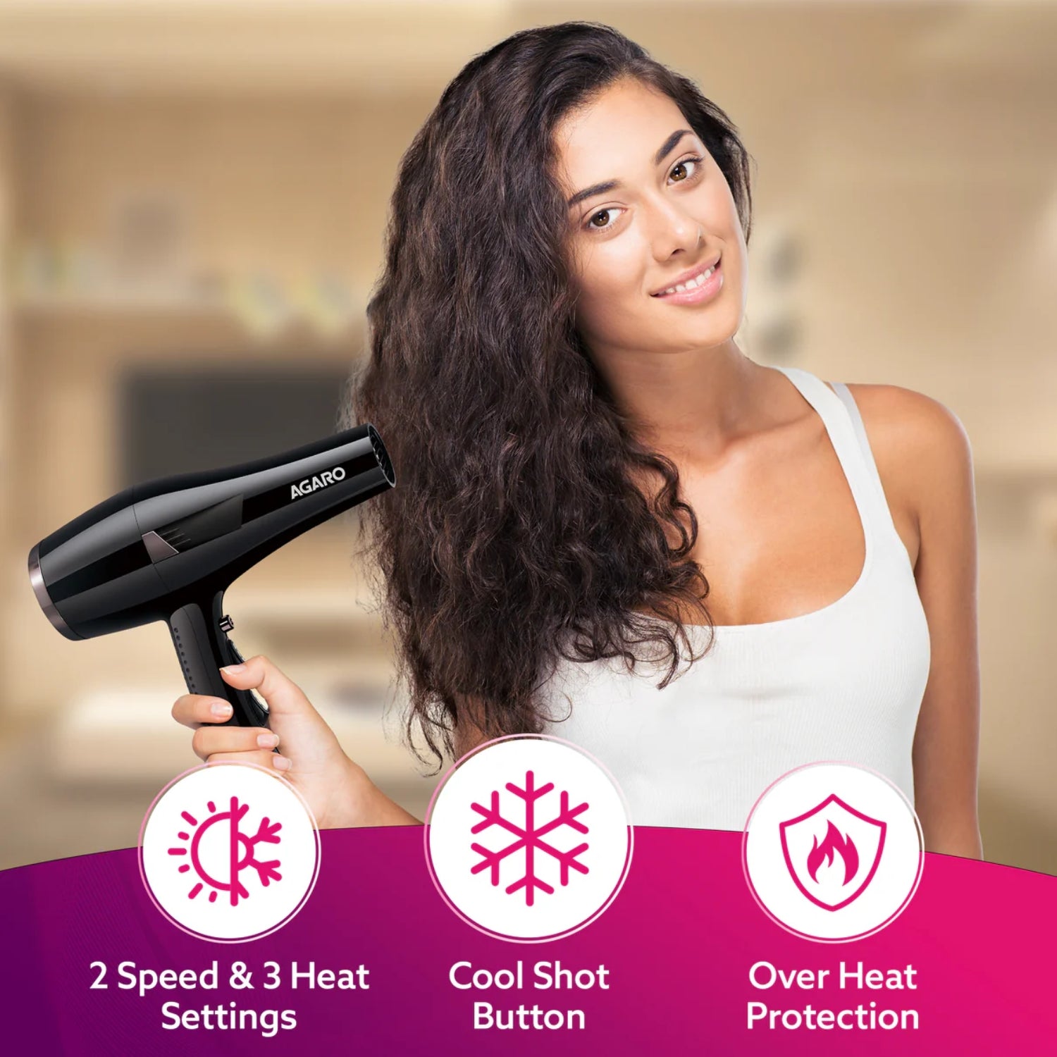 Agaro HD-1150 Hair Dryer 2000 Watts - Black_2