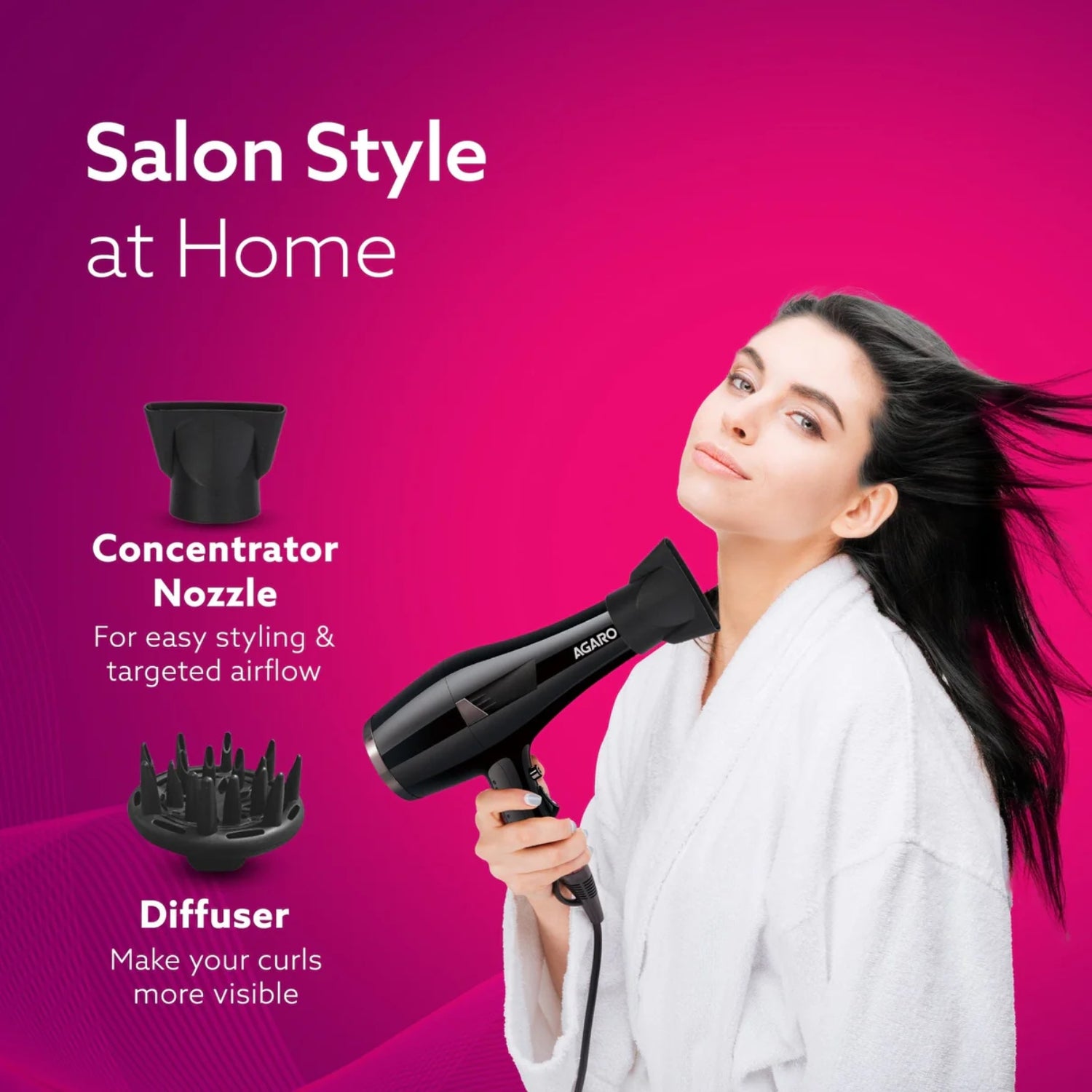 Agaro HD-1150 Hair Dryer 2000 Watts - Black_4