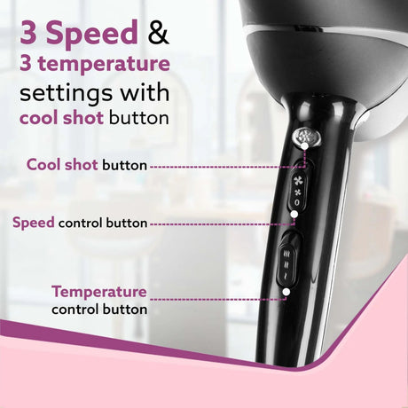 Agaro HD1120 Hair Dryer 2000 Watts - Black_2