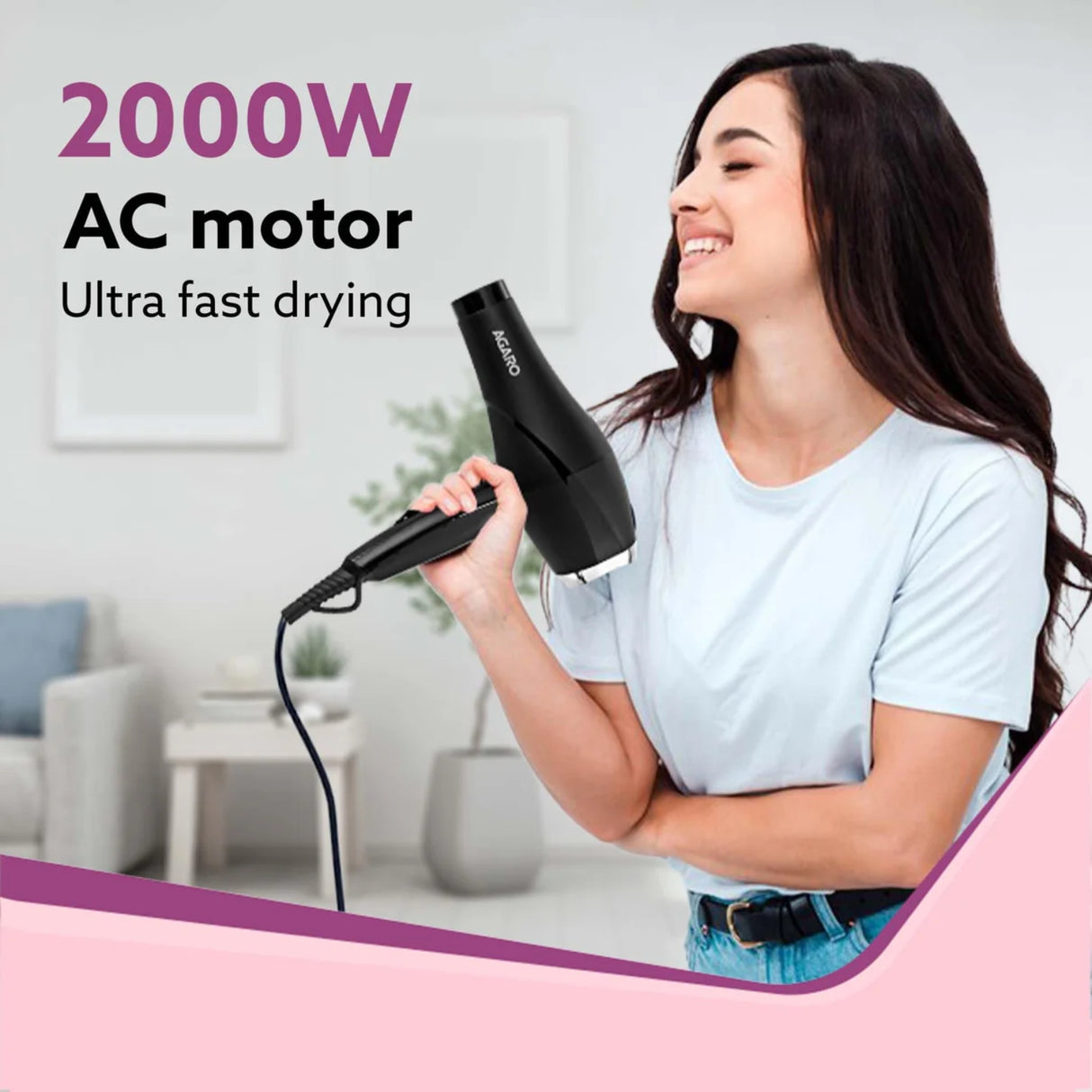 Agaro HD1120 Hair Dryer 2000 Watts - Black_4