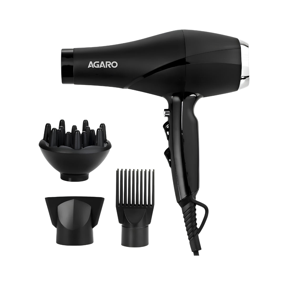 Agaro HD1120 Hair Dryer 2000 Watts - Black_Front View