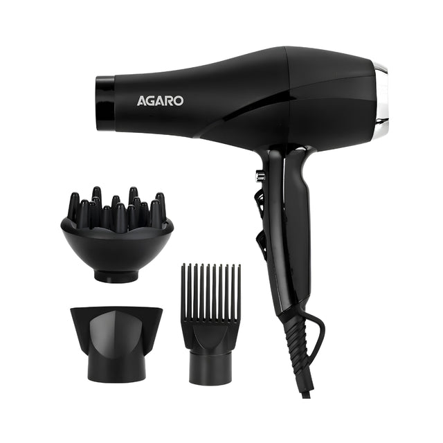 Agaro HD1120 Hair Dryer 2000 Watts - Black_Front View