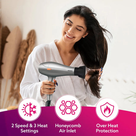 Agaro HD1124 Hair Dryer 2400 Watts - Grey_2