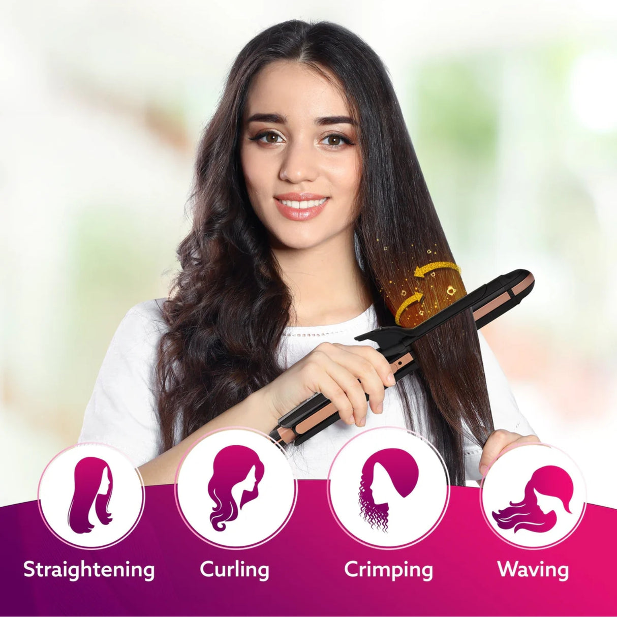 Agaro_HS1719_Hair_Straightener_65_Watts_-_Black_and_Rose_Gold_3