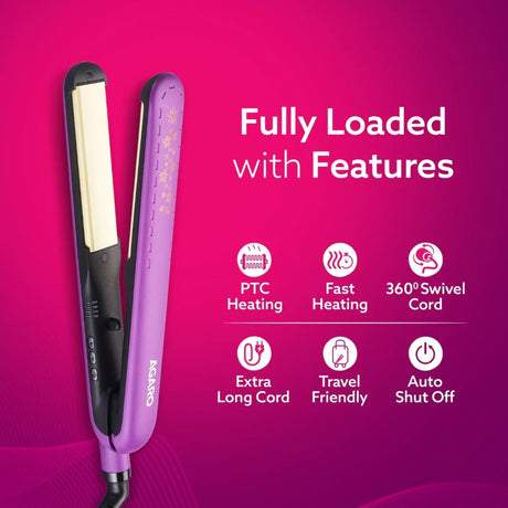 Agaro HS1909 Hair Straightener 50 Watts - Purple_2