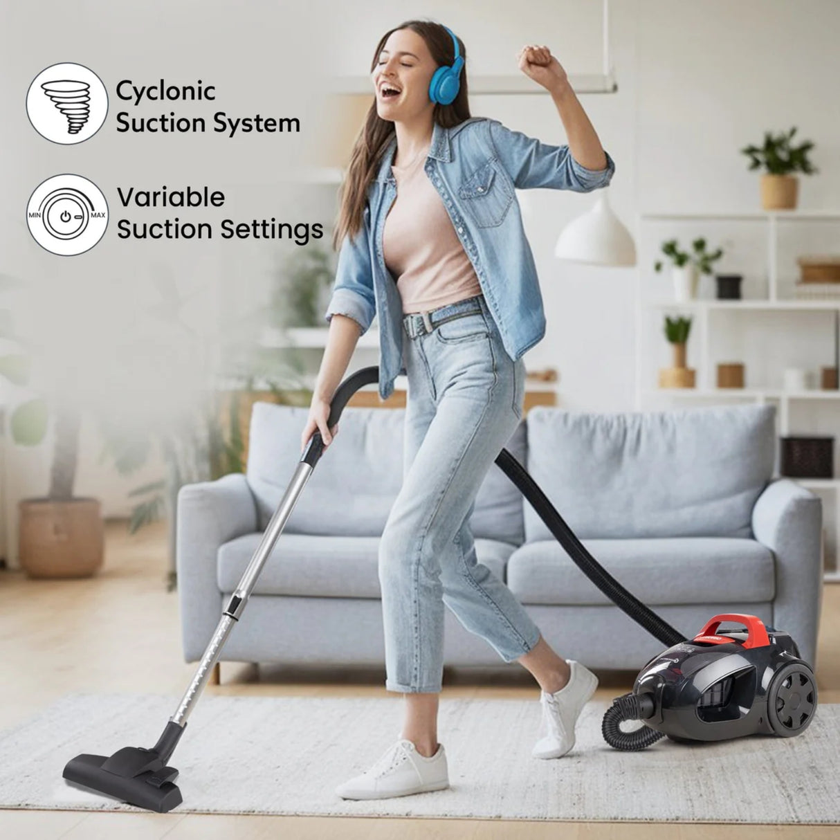 Agaro Icon Bagless Vacuum Cleaner 2000W - Black_3