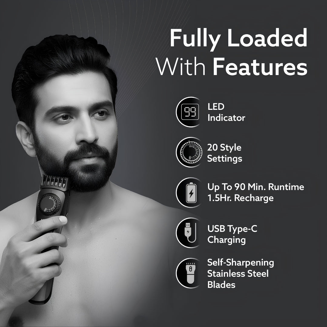Agaro MT-2525 Beard Trimmer - Black_Feature_1