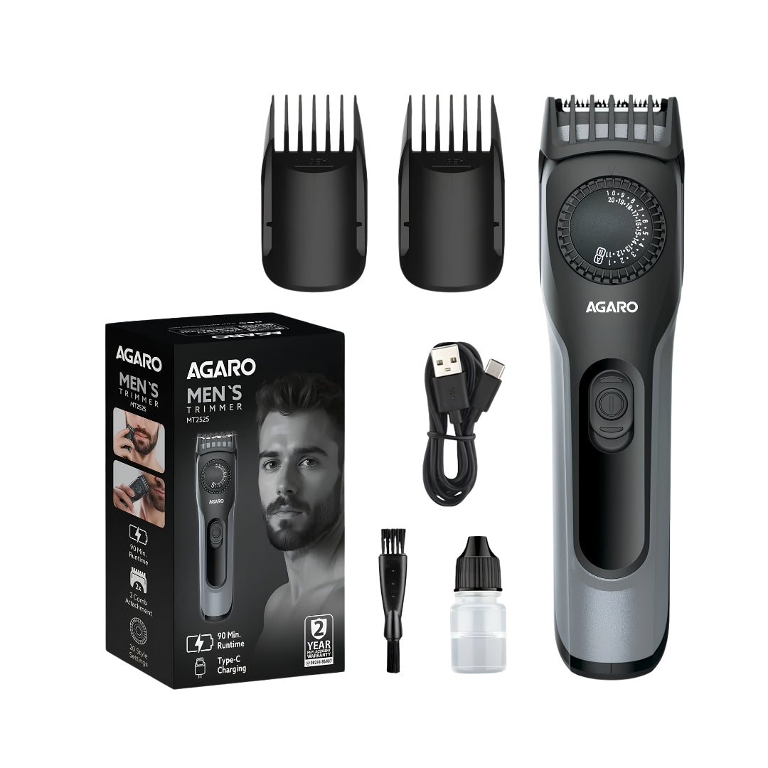 Agaro MT-2525 Beard Trimmer - Black_Front View