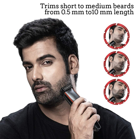 Agaro MT-6001 Beard Trimmer - Red and Black_2