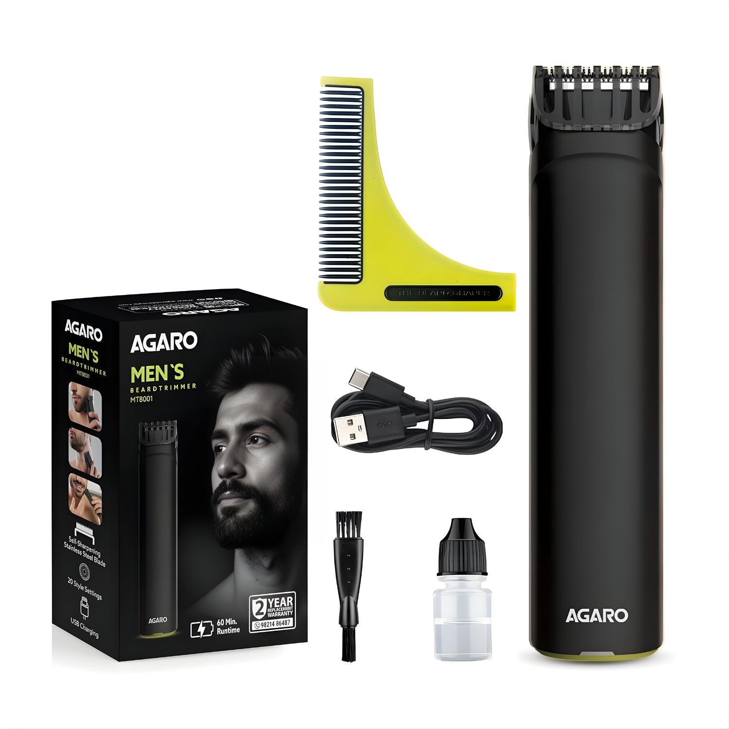 Agaro MT-8001 Beard Trimmer - Black_1