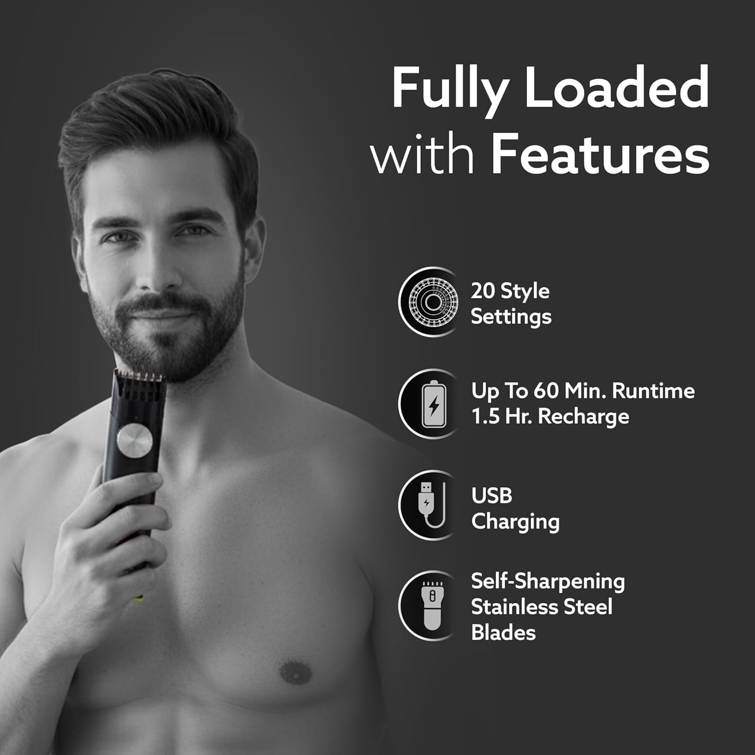 Agaro MT-8001 Beard Trimmer - Black_2