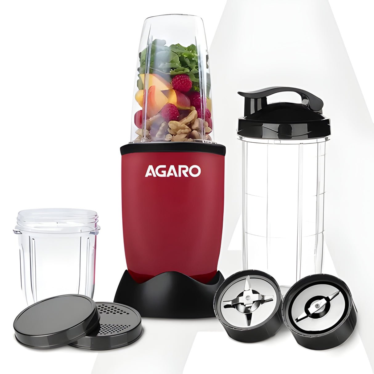 Agaro Regal 34011 400W 3 Jar Nutri Blender - Red and Black_1