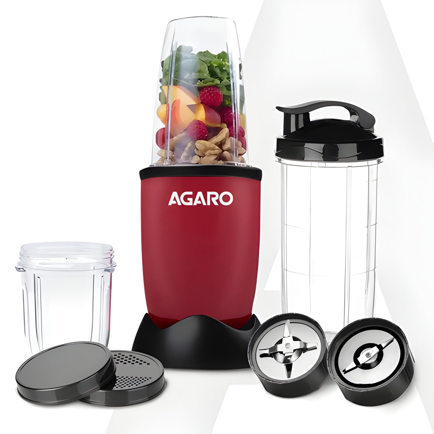 Agaro Regal 34011 400W 3 Jar Nutri Blender - Red and Black_1