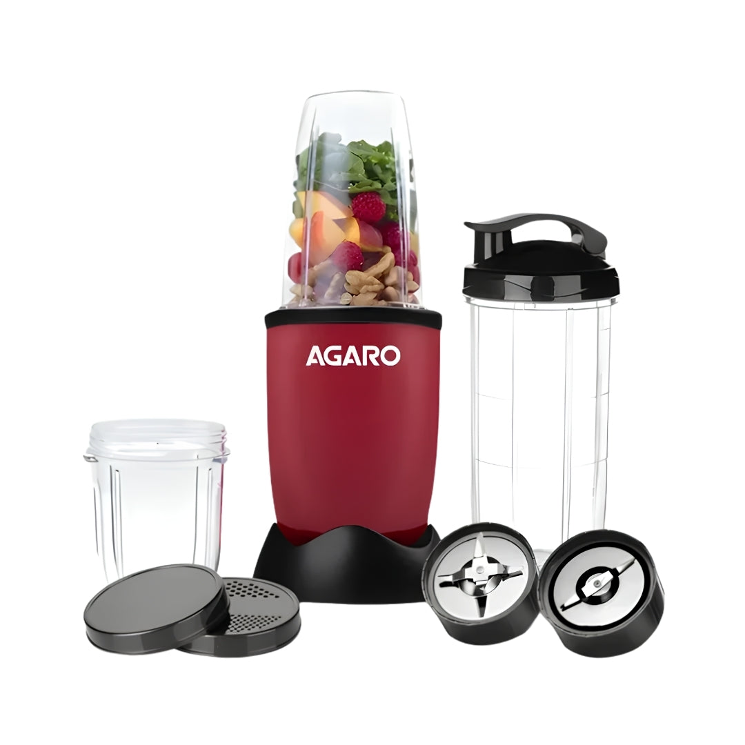 Agaro Regal 34011 400W 3 Jar Nutri Blender - Red and Black_Front View