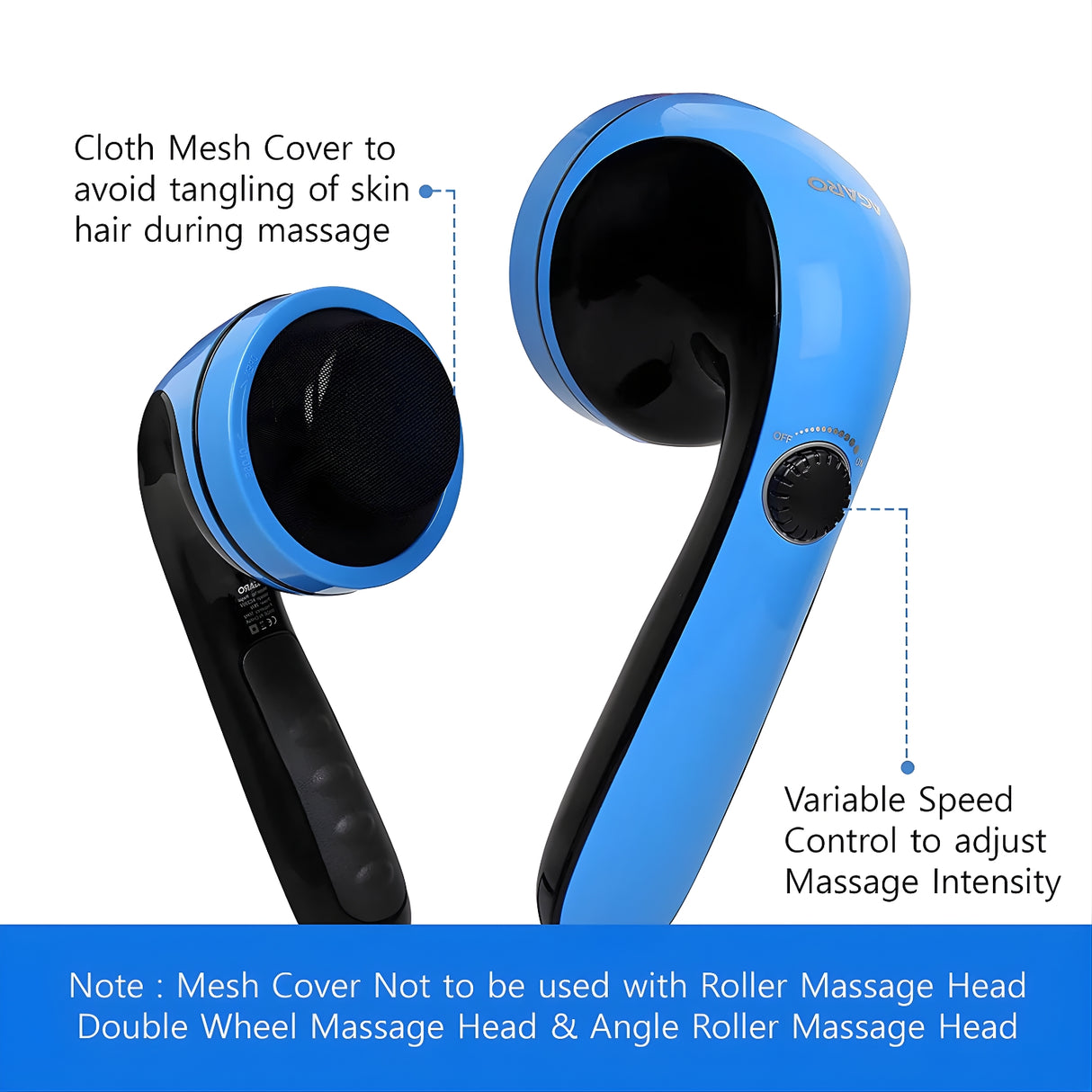 Agaro Regal Body Massager 33323 28 Watts - Blue and Black_4