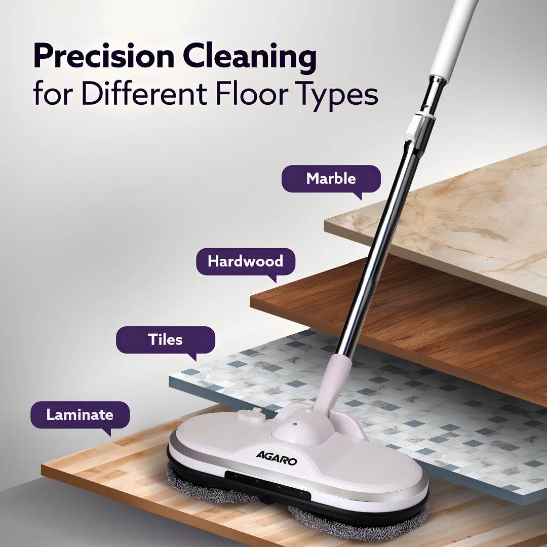 Agaro Regency Spin Mop with 175 ml Water Capacity - White_Feature_1