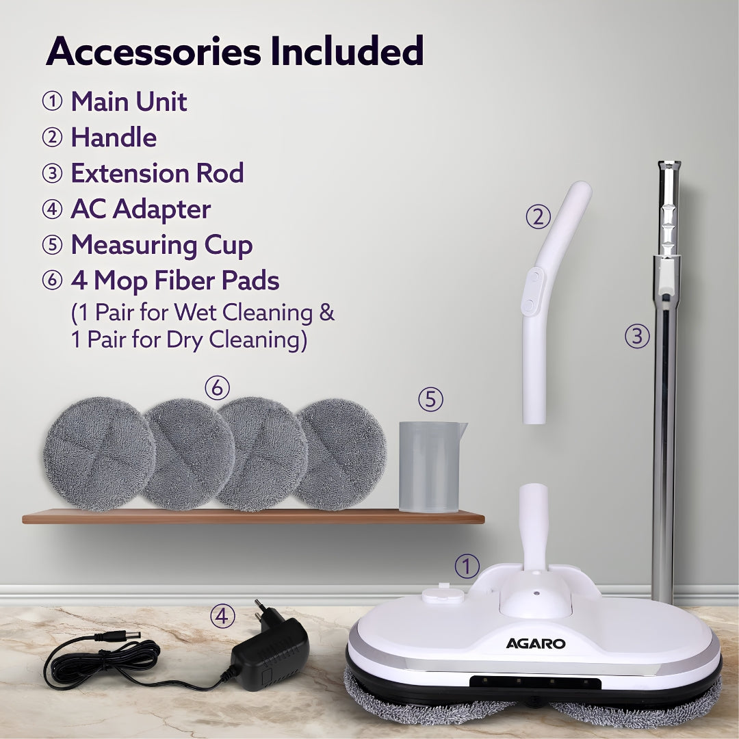 Agaro Regency Spin Mop with 175 ml Water Capacity - White_Feature_4